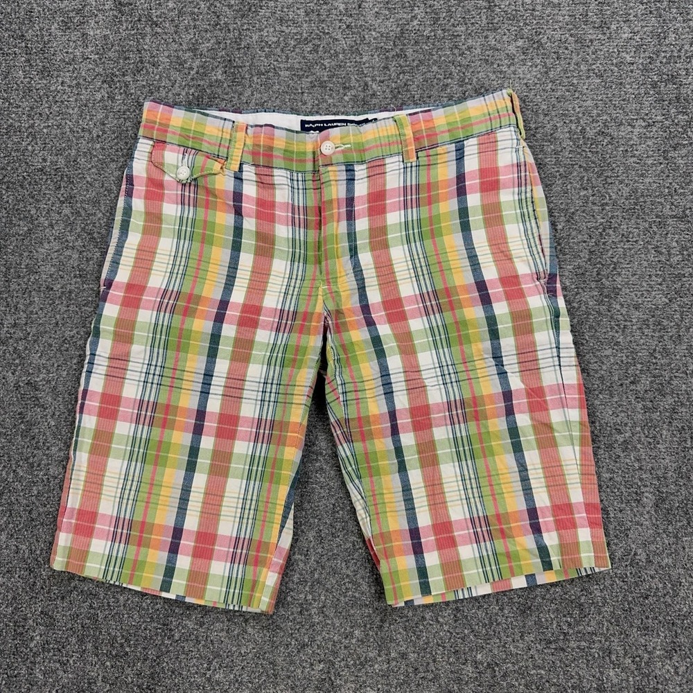 Ralph Lauren Sport Shorts Womens 4 Multicolor Plaid Seersucker Bermuda‎ Summer